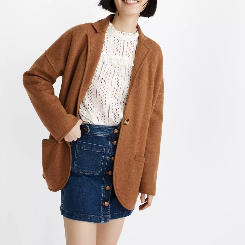 Madewell Saville Merino Wool Sweater Blazer XXS grey